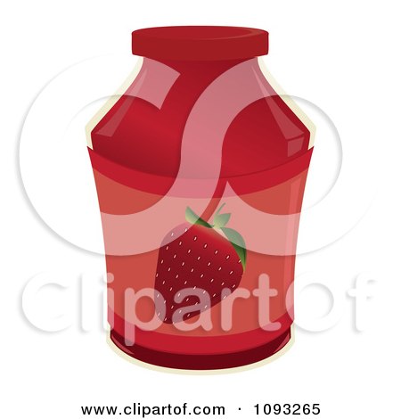 Clipart Jar Of Strawberry Jam - Royalty Free Vector Illustration by Randomway