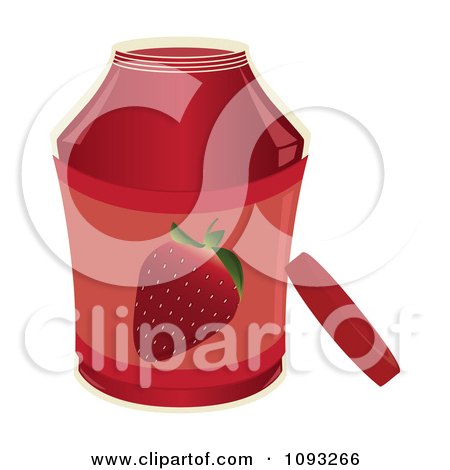 Clipart Open Jar Of Strawberry Jam - Royalty Free Vector Illustration by Randomway