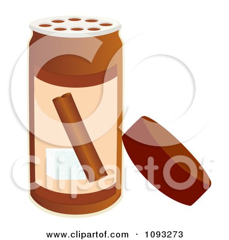 Clipart Open Bottle Of Cinnamon Sugar - Royalty Free Vector Illustration by Randomway
