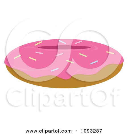 Clipart Pink Frosted Donut - Royalty Free Vector Illustration by Randomway
