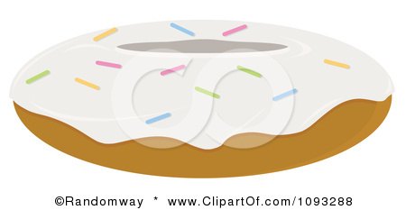 Clipart White Frosted Donut - Royalty Free Vector Illustration by Randomway