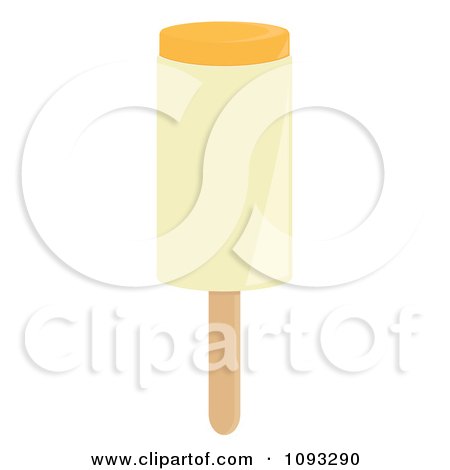 Clipart Orange Push Popsicle - Royalty Free Vector Illustration by Randomway