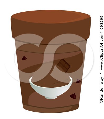 Clipart Container Of Chocolate Ice Cream - Royalty Free Vector Illustration by Randomway