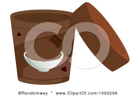 Clipart Open Container Of Chocolate Ice Cream - Royalty Free Vector Illustration by Randomway