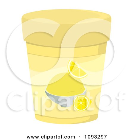 Clipart Container Of Lemon Ice Cream - Royalty Free Vector Illustration by Randomway