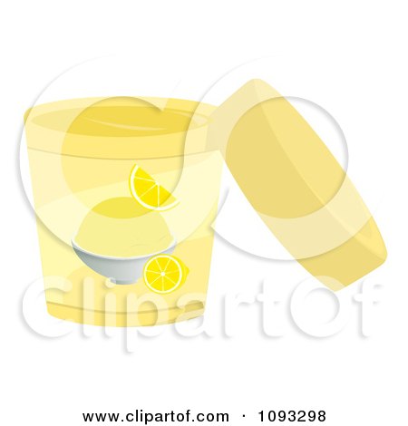 Clipart Open Container Of Lemon Ice Cream - Royalty Free Vector Illustration by Randomway