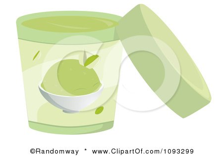 Clipart Open Container Of Pistachio Ice Cream - Royalty Free Vector Illustration by Randomway