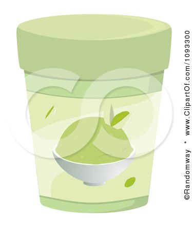 Clipart Container Of Pistachio Ice Cream - Royalty Free Vector Illustration by Randomway