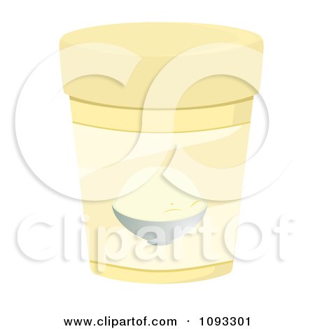 Clipart Container Of Vanilla Ice Cream - Royalty Free Vector Illustration by Randomway