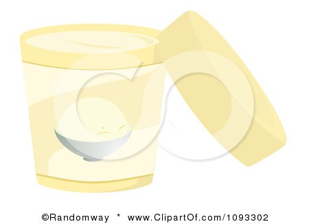 Clipart Open Container Of Vanilla Ice Cream - Royalty Free Vector Illustration by Randomway