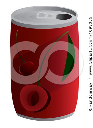 Clipart Can Of Cherry Soda - Royalty Free Vector Illustration by Randomway