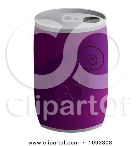 Clipart Can Of Grape Soda - Royalty Free Vector Illustration by Randomway