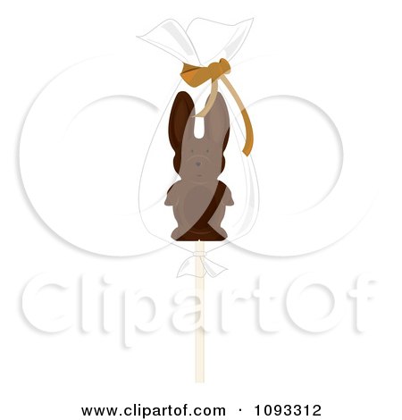 Clipart Chocolate Easter Bunny Lolipop 2 - Royalty Free Vector Illustration by Randomway