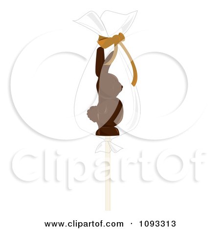 Clipart Chocolate Easter Bunny Lolipop 1 - Royalty Free Vector Illustration by Randomway