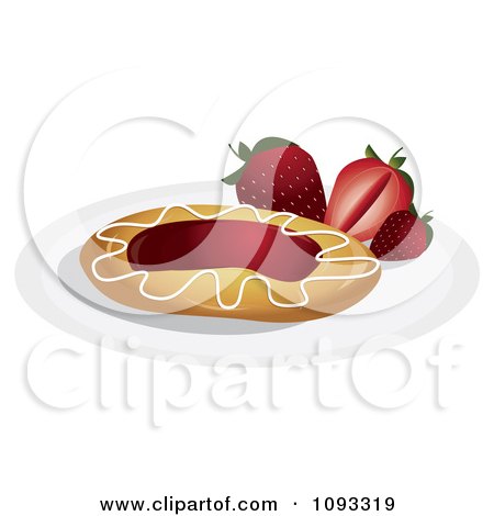 Clipart Strawberry Danish - Royalty Free Vector Illustration by Randomway