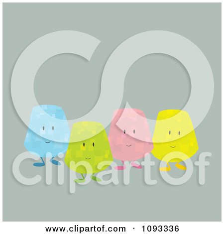 Clipart Colorful Gum Drop Characters 1 - Royalty Free Vector Illustration by Randomway