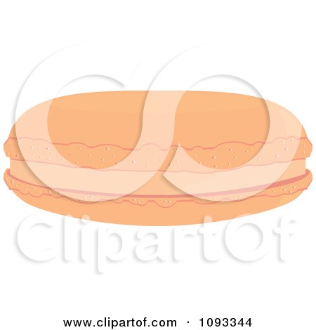 Clipart Peach Macaroon Cookie - Royalty Free Vector Illustration by Randomway