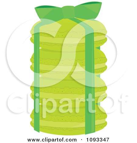 Clipart Gift Stack Of Green Macaroon Cookies - Royalty Free Vector Illustration by Randomway