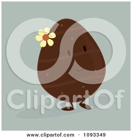 Clipart Chocolate Easter Egg Character - Royalty Free Vector Illustration by Randomway