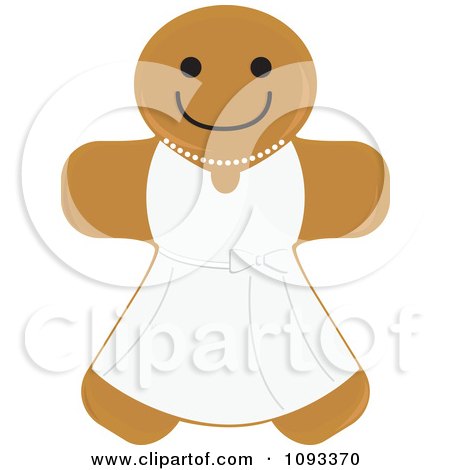 Clipart Gingerbread Cookie Bride - Royalty Free Vector Illustration by Randomway