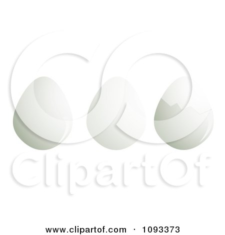 Clipart Three White Boiled Eggs And Shells - Royalty Free Vector Illustration by Randomway