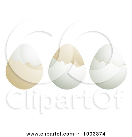 Clipart Three Boiled Eggs And Shells - Royalty Free Vector Illustration by Randomway