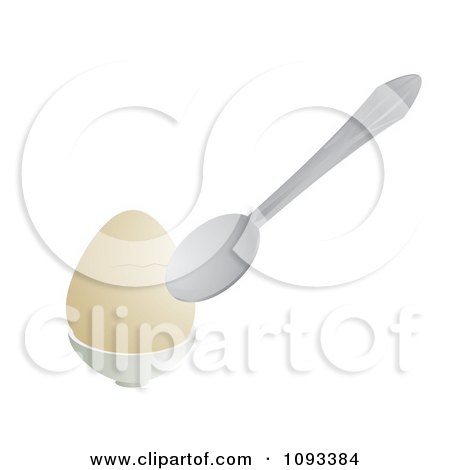 Clipart Spoon And Cracked Egg - Royalty Free Vector Illustration by Randomway