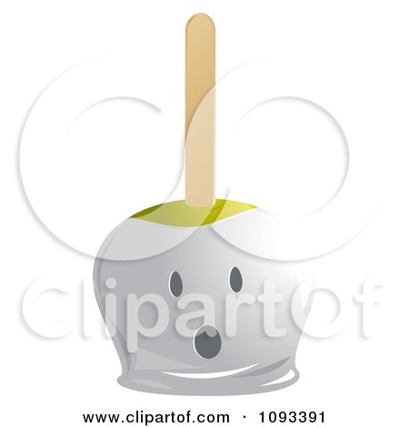 Clipart White Ghost Candied Apple - Royalty Free Vector Illustration by Randomway