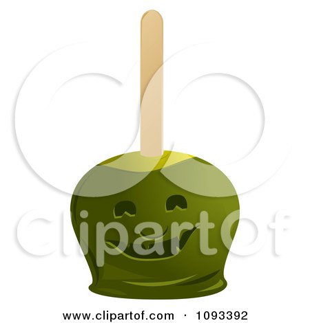 Clipart Green Ghost Candied Apple - Royalty Free Vector Illustration by Randomway