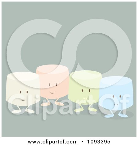 Clipart Colorful Marshmallow Characters 1 - Royalty Free Vector Illustration by Randomway