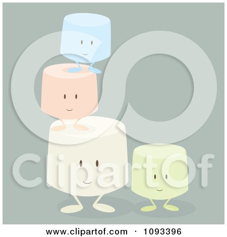Clipart Colorful Marshmallow Characters 2 - Royalty Free Vector Illustration by Randomway
