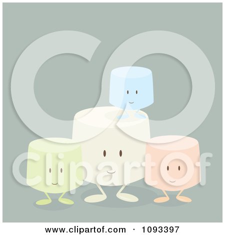 Clipart Colorful Marshmallow Characters 3 - Royalty Free Vector Illustration by Randomway