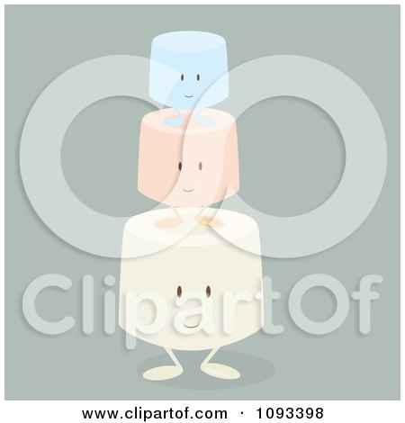 Clipart Colorful Marshmallow Characters 4 - Royalty Free Vector Illustration by Randomway