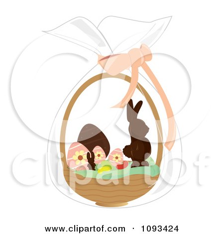 Clipart Easter Basket With Candy - Royalty Free Vector Illustration by Randomway