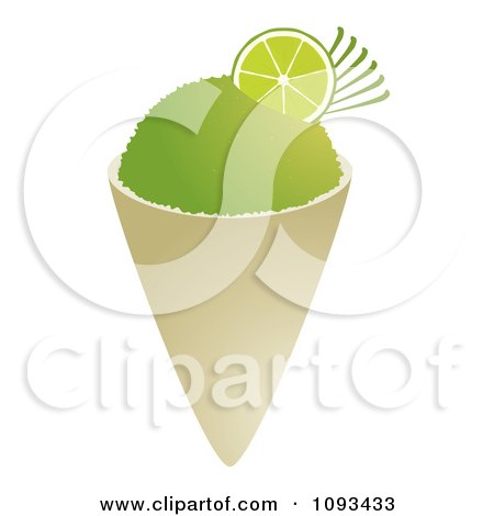 Clipart Lime Snow Cone - Royalty Free Vector Illustration by Randomway
