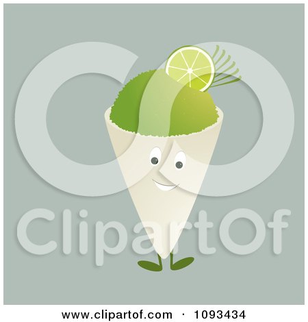 Clipart Lime Snow Cone Character - Royalty Free Vector Illustration by Randomway