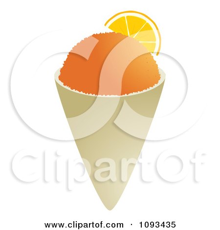 Clipart Orange Snow Cone - Royalty Free Vector Illustration by Randomway