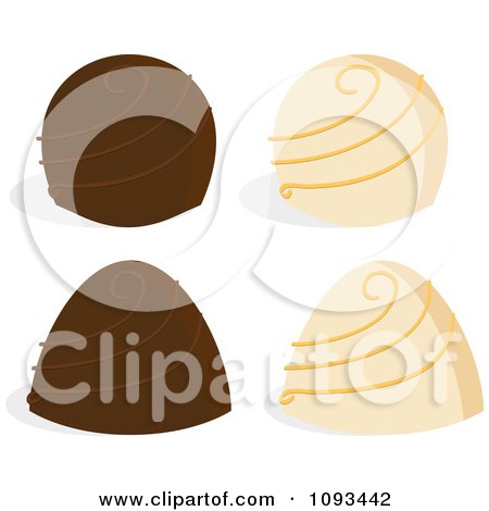 Clipart White And Milk Chocolate Truffles - Royalty Free Vector Illustration by Randomway