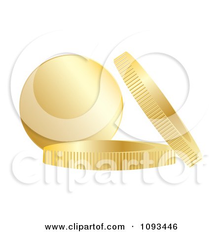 Clipart Chocolate Coins With Gold Wrappers 2 - Royalty Free Vector Illustration by Randomway