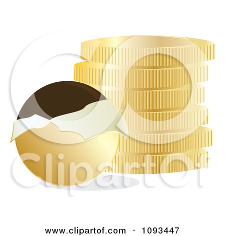 Clipart Chocolate Coins With Gold Wrappers 3 - Royalty Free Vector Illustration by Randomway