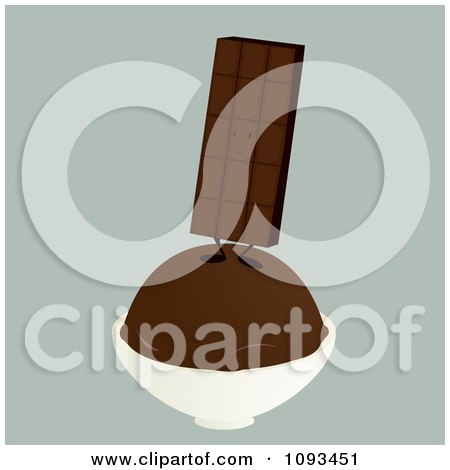 Clipart Chocolate Candy Bar Character On Ice Cream - Royalty Free Vector Illustration by Randomway