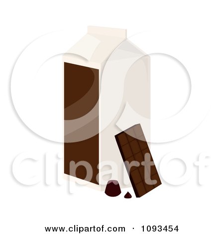 Clipart Carton Of Chocolate Milk - Royalty Free Vector Illustration by Randomway