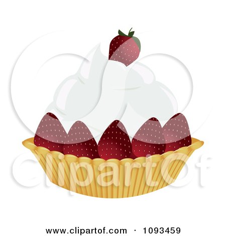 Clipart Strawberry Fruit Tart - Royalty Free Vector Illustration by Randomway