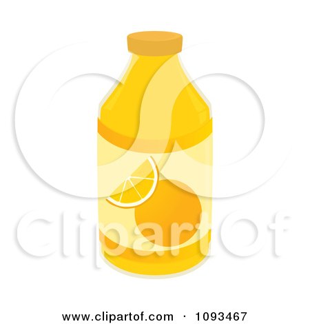Clipart Bottle Of Orange Juice - Royalty Free Vector Illustration by Randomway