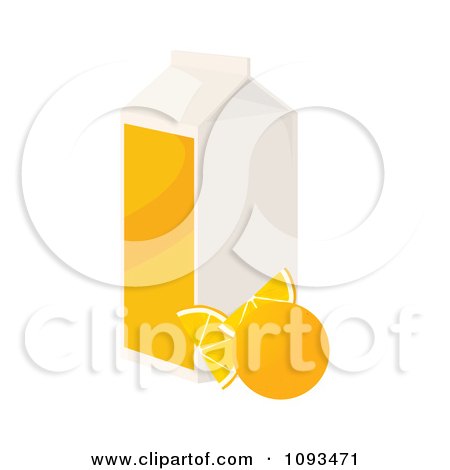 Clipart Carton Of Orange Juice - Royalty Free Vector Illustration by Randomway