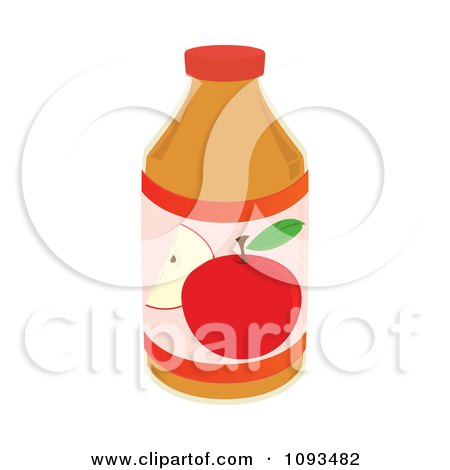 Clipart Bottle Of Apple Juice - Royalty Free Vector Illustration by Randomway