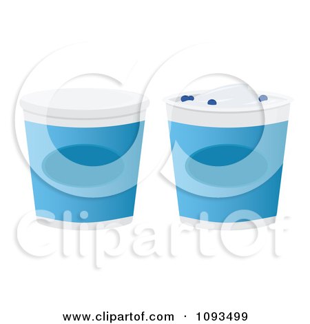 Clipart Blueberry Yogurt Containers - Royalty Free Vector Illustration by Randomway