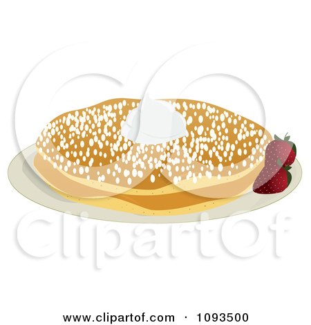 Clipart Pancakes And Powdered Sugar - Royalty Free Vector Illustration by Randomway