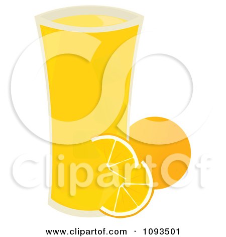 Clipart Glass Of Orange Juice - Royalty Free Vector Illustration by Randomway