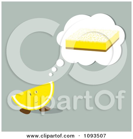 Clipart Wedge Thinking Of A Lemon Bar - Royalty Free Vector Illustration by Randomway